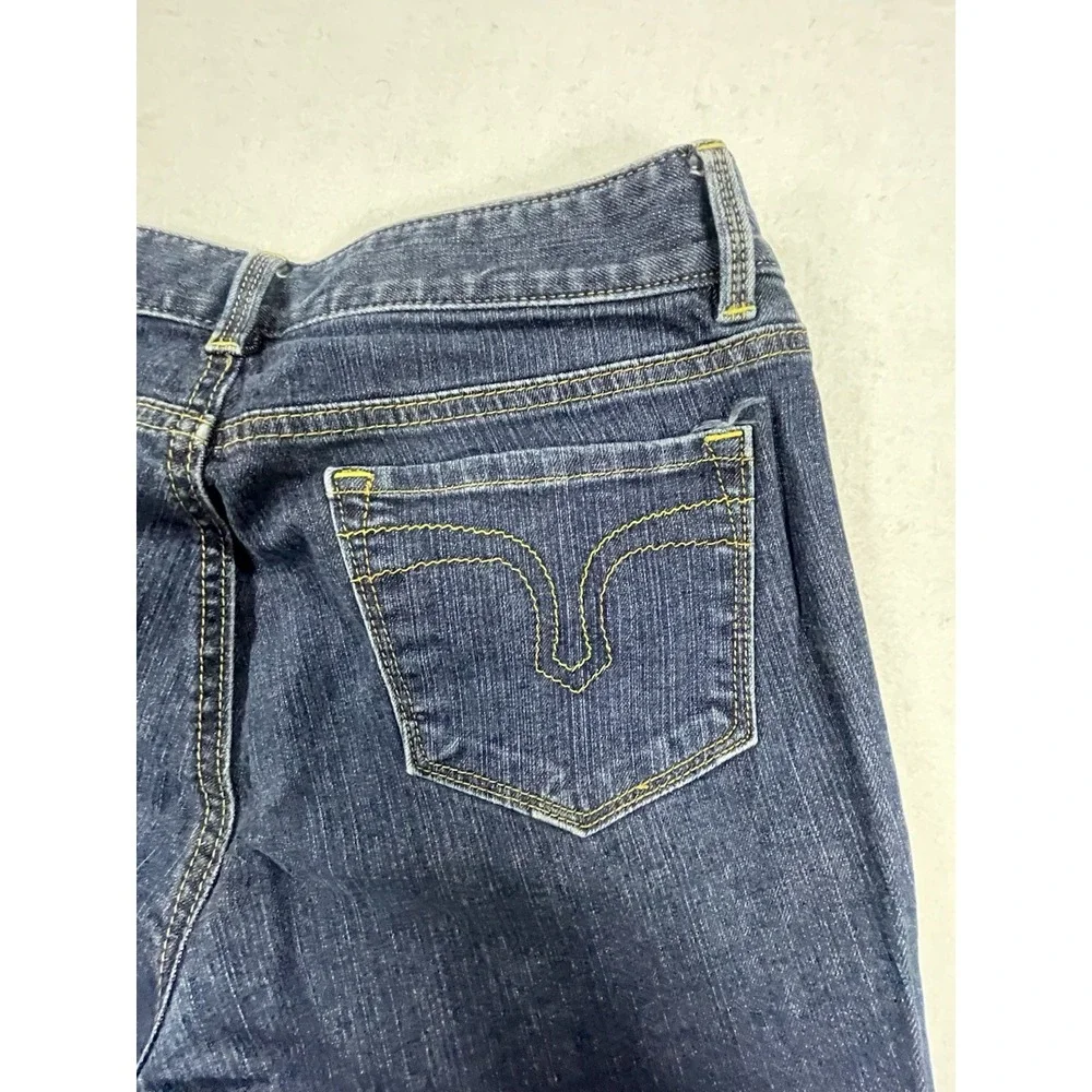 LOFT Curvy Boot Jeans Women's Size‎ 10 Blue Stretch Bootcut Med Wash Frayed Hem